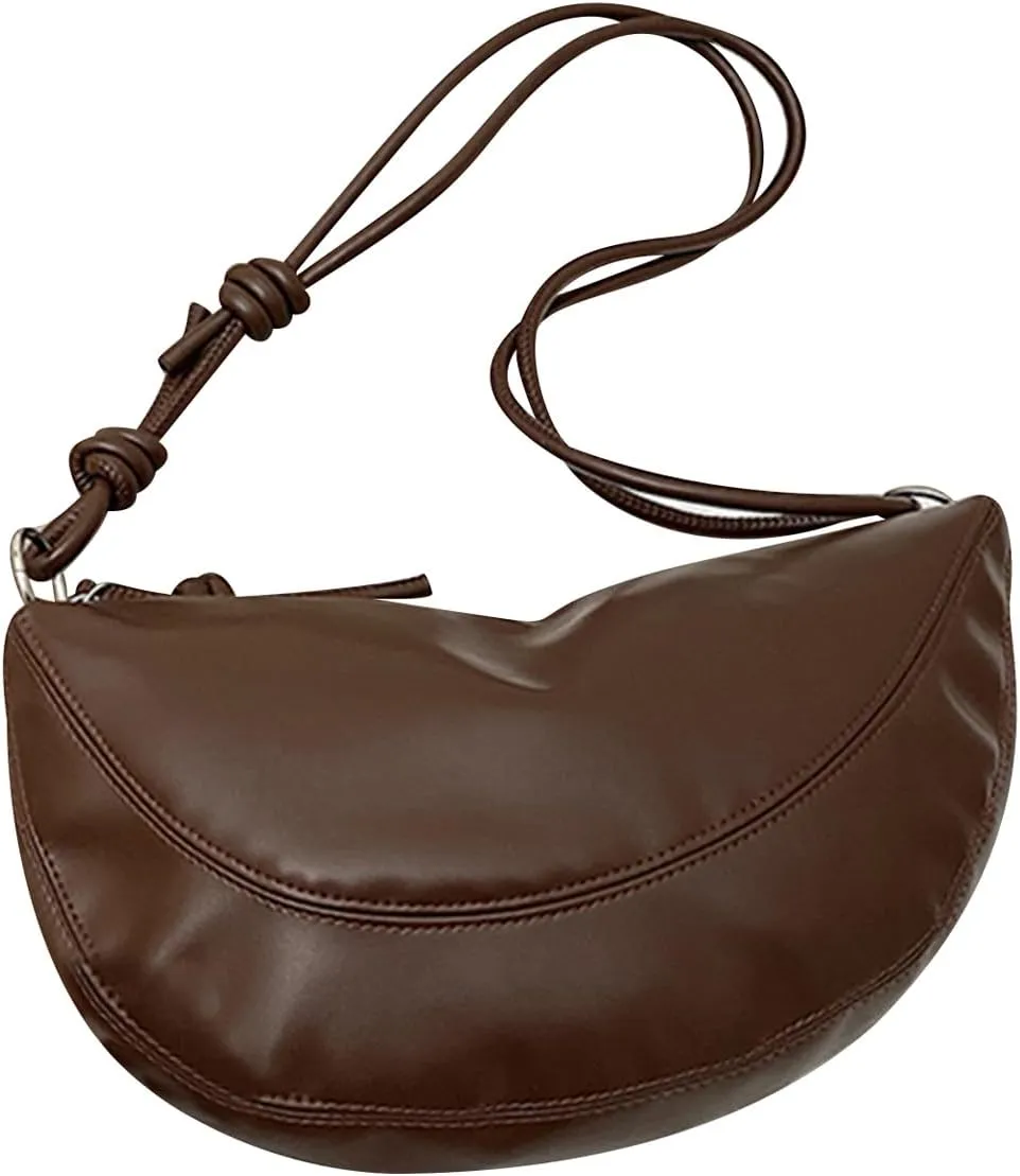 Verdusa Women's Hobo Crescent Handbag PU Leather Shoulder Bag Purse with Zipper