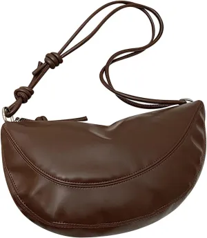 Verdusa Women's Hobo Crescent Handbag PU Leather Shoulder Bag Purse with Zipper