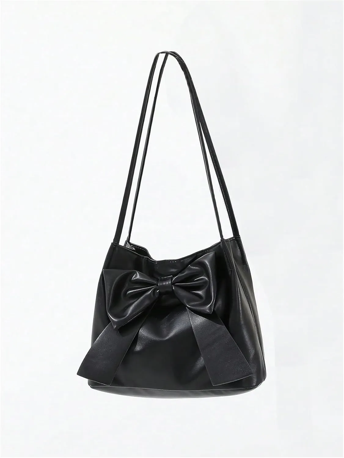 Verdusa Women's PU Leather Shoulder Tote Bags Bow Satchel Purses
