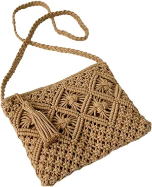 Verdusa Women's Tassel Hollow Out Straw Purse Shoulder Bag Summer Beach Bags