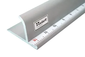 Victor 12-Inch Professional Aluminum Safety Ruler with Finger Guard Edge and Non-Slip Base - Ideal for Precision Cutting and Craft Projects - Durable Cutting Ruler for Safe Use