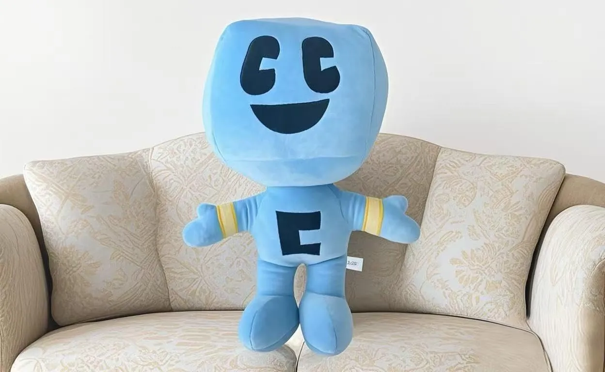 Video Game Character Plush Toy, Plush Animal Soft Plush Toy Cute Hug Pillow, 3D Smiley Design, Favorite Gift for Boys and Girls (Blue)