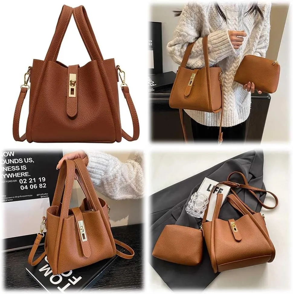 Vintage Bucket Bags Bucket Crossbody Purses For Women Small Trendy Bucket Handbag Mini Faux Leather Top Handle Bag