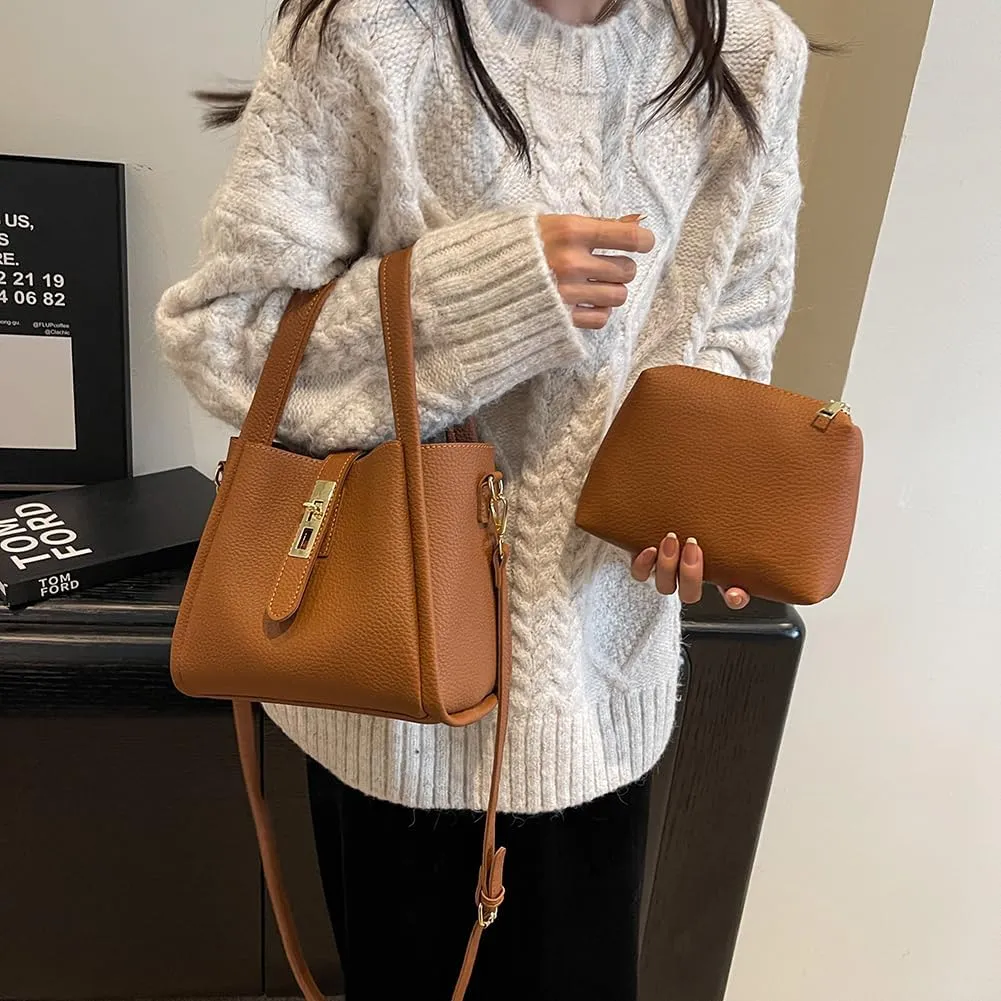 Vintage Bucket Bags Bucket Crossbody Purses For Women Small Trendy Bucket Handbag Mini Faux Leather Top Handle Bag