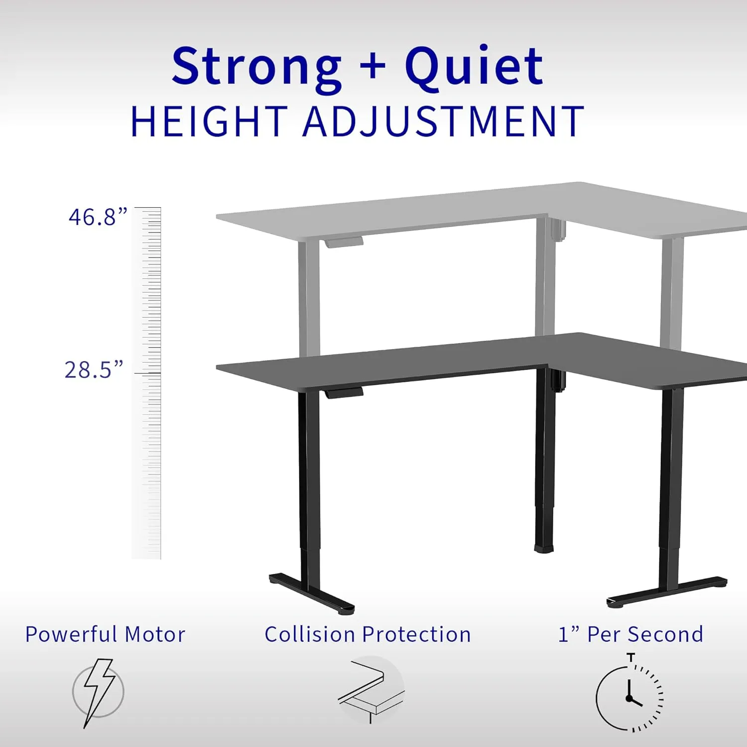 VIVO Electric Corner L-Shaped 63 x 47 in Standing Desk, Memory Height Adjustment, Dark Walnut Top White Frame, DESK-E3CTWD-47