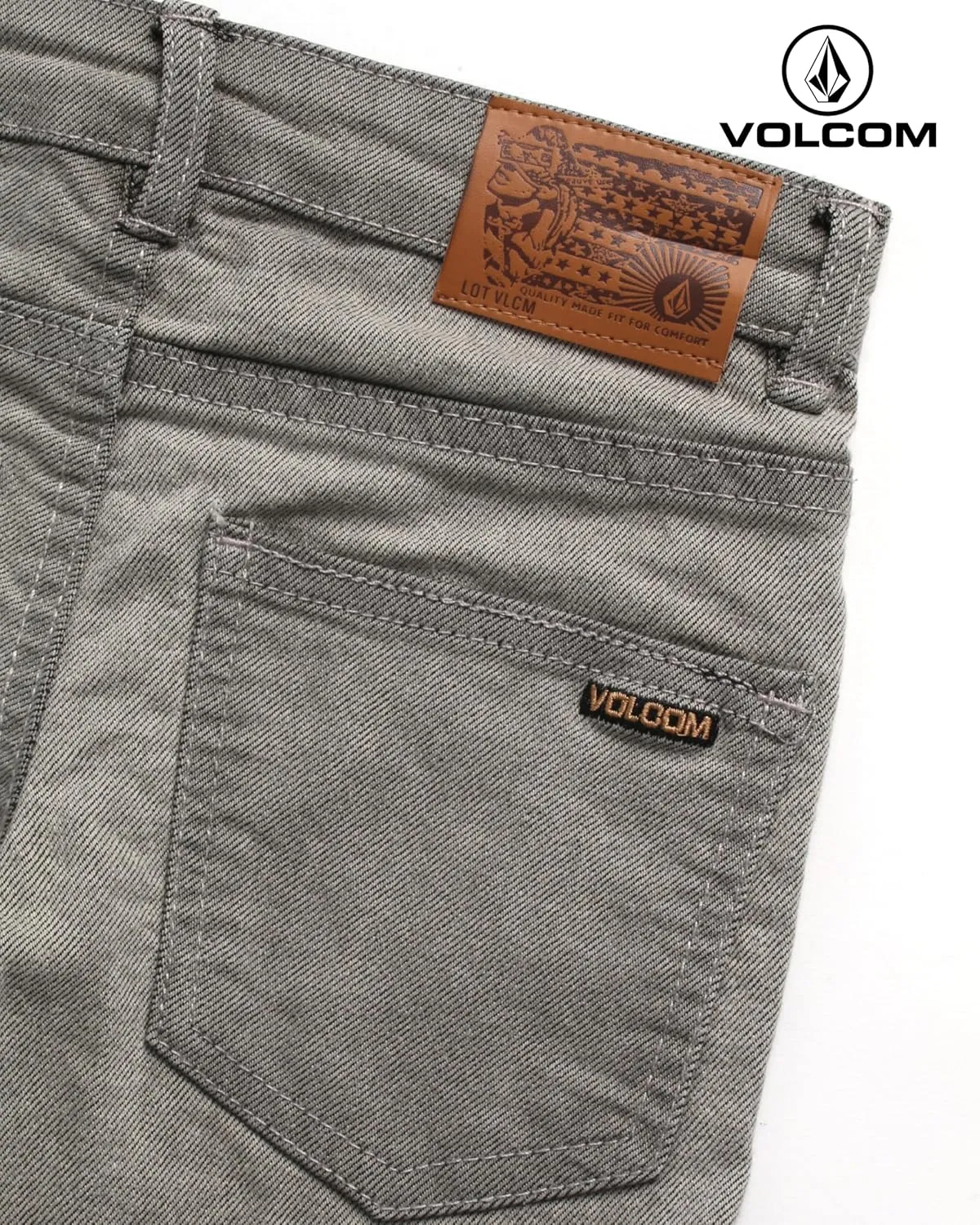 Volcom Toddler Infant Boys' Pants Set - 2 Piece Brushed Flannel Shirt and Slim Fit Woven Denim for Little Boys (Sizes: 12M-7)