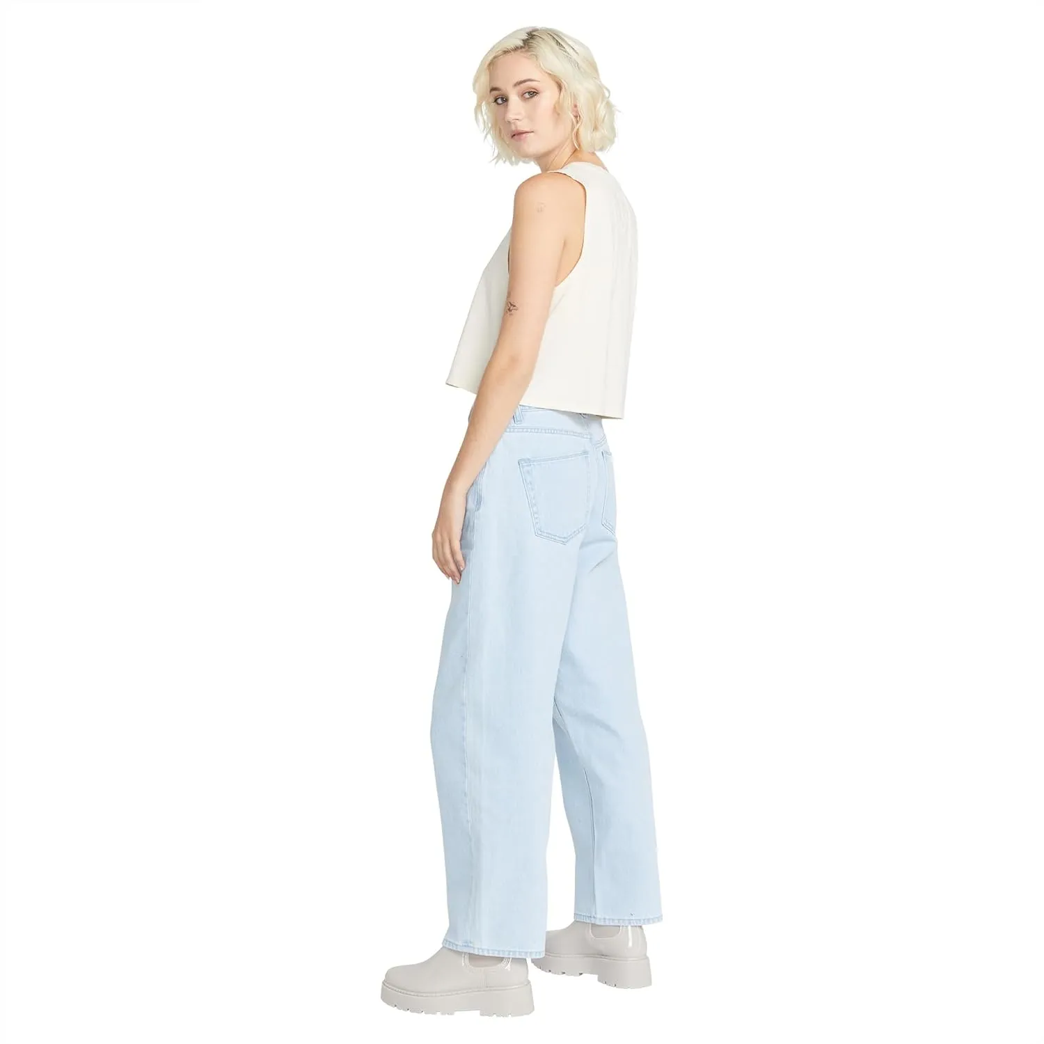 Volcom Women's Weellow High Rise Loose Fit Denim Jean Pant