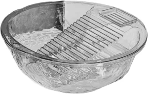 Washboard Basin Scrubbing Board Washtub Lightweight with Integrated Washboard, Laundry Basin for Dormitory, Home, Hand Wash, Clear Gray