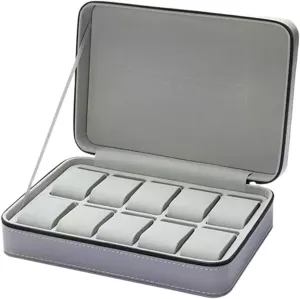 Watch Box Organizer Watch Storage Box Watch Display Box 10 Grid Watch Organizers, Large Capacity Jewelry Collection Box watch case