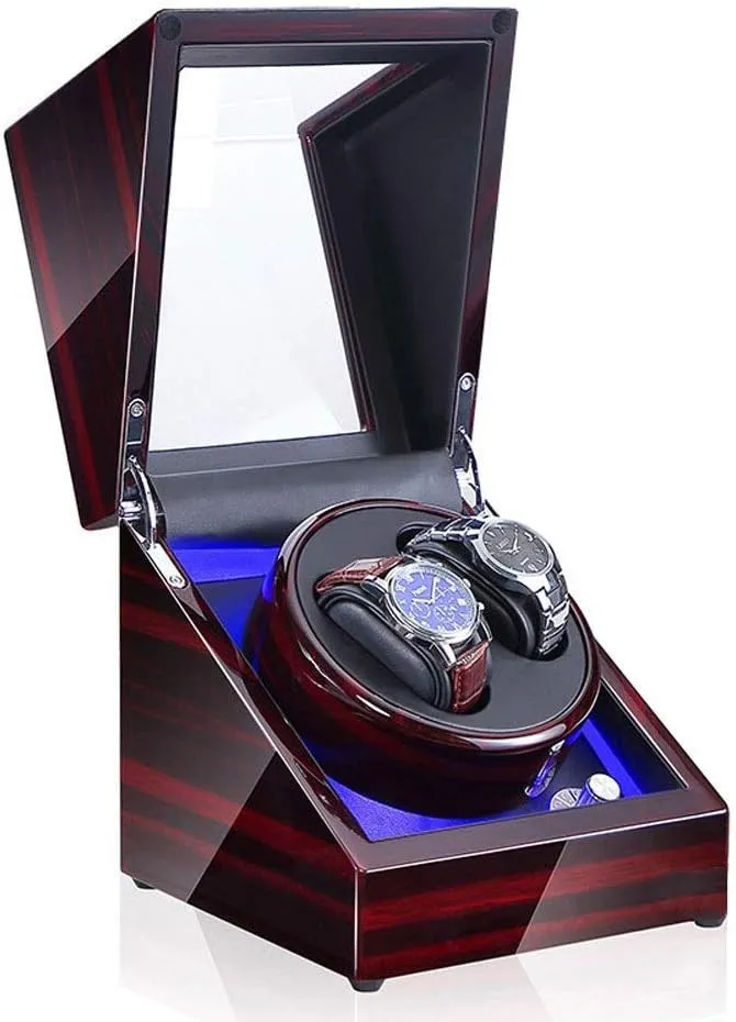 Watch Watch Winder Box Automatic Winders LED Light Quiet Motor- Available in 5 Styles