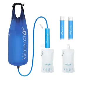 Waterdrop Gravity Water Filter Straw, Camping Water Filtration System, Water Purifier Survival for Travel, Backpacking and Emergency Preparedness, 1.5 gal Bag, 5 Stage Filtration
