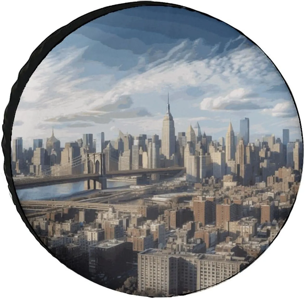 Waterproof Tires Covers Universal Spare Tire Cover New York City Oxford Cloth Wheel Cover Tire Protector for Car RV Trailer Camper Truck SUV Tire Accessories 24inch