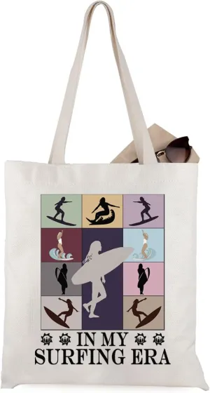 WCGXKO Surfing Gift In My Surfing Era Surfboard Sports Bag Tote Bag for Surfers