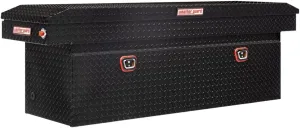 Weather Guard Saddle Truck Tool Box Aluminum Full Deep Gloss Black