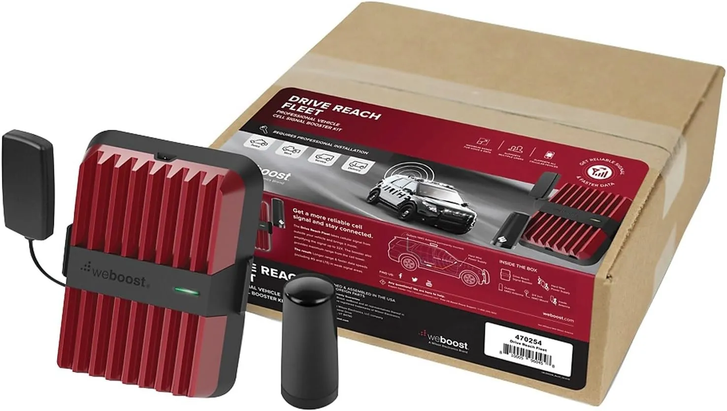 weBoost Drive Reach Fleet (470254) Cell Phone Signal Booster for Any Fleet Vehicles - Verizon, AT&T, T-Mobile, Sprint - Requires Professional Installation