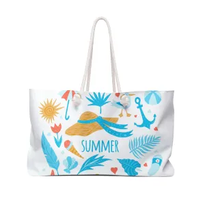 Weekender Tote Bag Summer Fun Print Oversized Lined Beach Tote Beach Trip Bag Travel Duffel Spring Break Vacation Gift