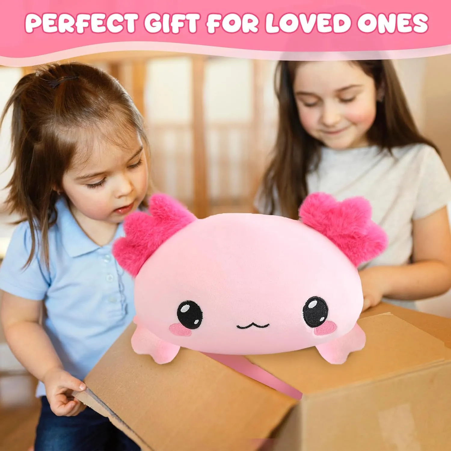 Weighted Stuffed Animals, 3.74 lbs Axoltol Stuffed Animal with Weighted Beads, Cute Plush Toy Pillow Gifts for Adults Kids Boys Girls