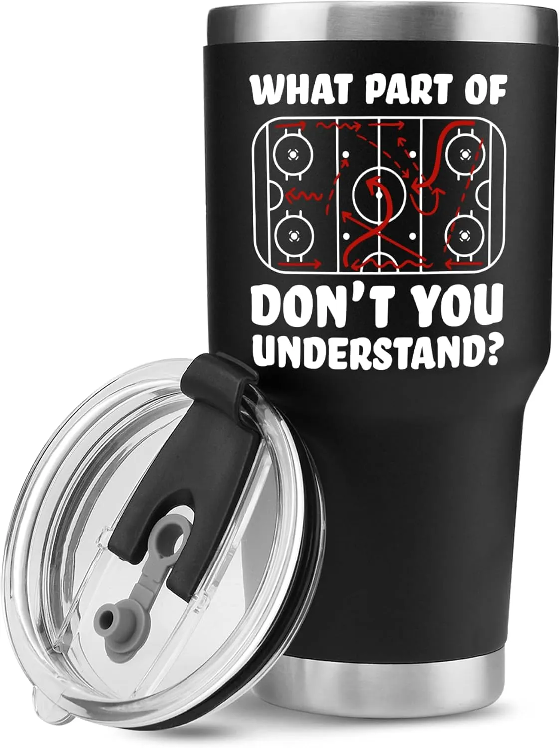 What Part of Don't You Understand Hockey Gifts Vacuum Insulated Tumblers Hockey Player Gifts Funny Sarcastic Coach Travel Mug (30 oz)