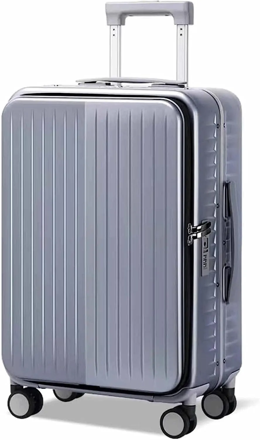 Wheeled Suitcase, Large Capacity Carry-on Luggage, Detachable Side Bag Design Suitcase, Code Lock,Silver-24 inches (Silver 20 inches)