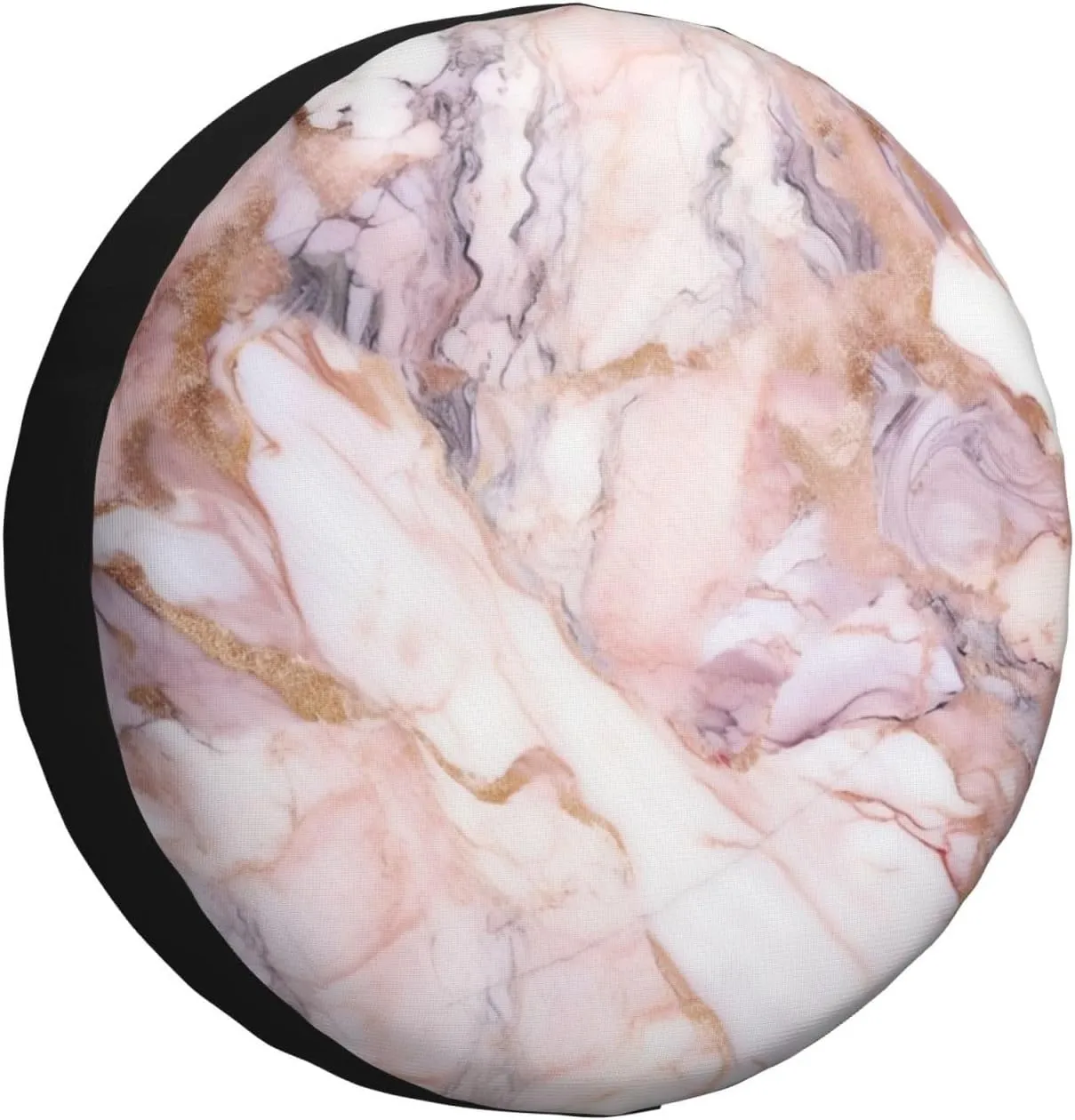 White Marble Pattern Tire Cover Outdoor Waterproof Snow Sun Rain Wheel Cover Portable Wheel Bags Camper Spare Tire Cover Universal Car Tire Protectors for Trailer RV SUV