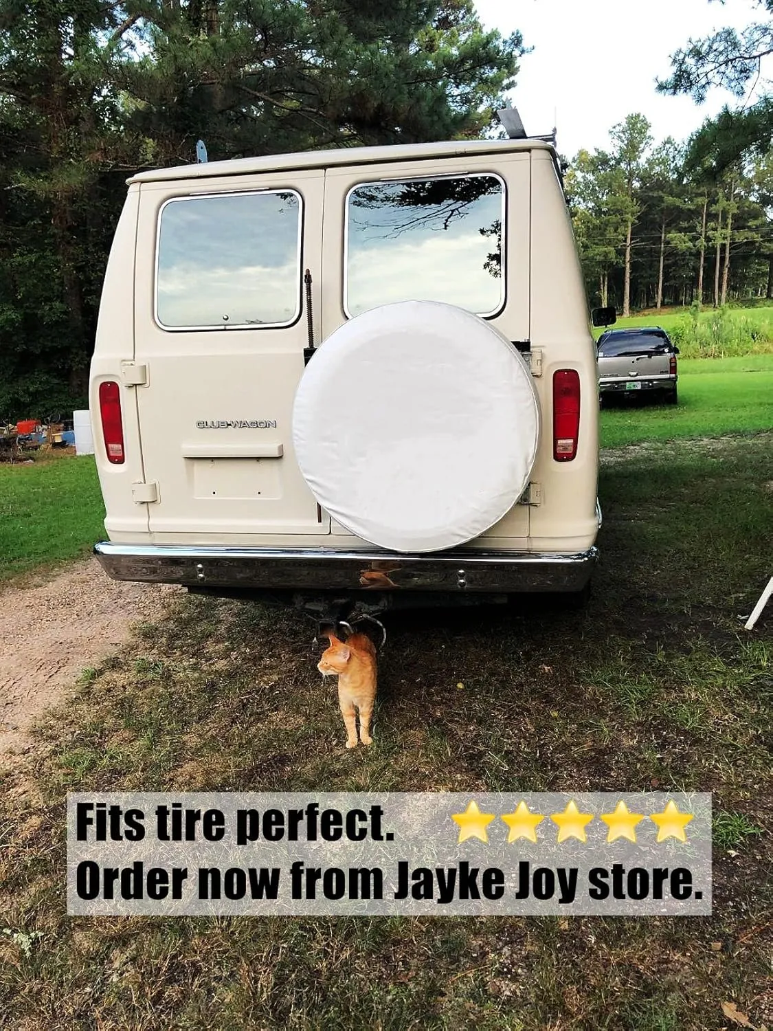 White Spare Tire Cover, Wheel Cover PVC Leather Waterproof Dust-Proof Universal Fit for Jeep, Trailer, RV, SUV and Camper (14 Inch)