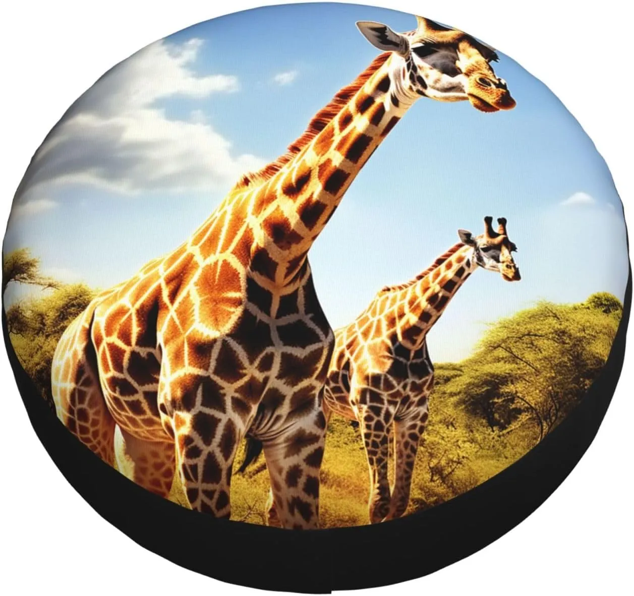 Wild Giraffe Tire Cover Outdoor Waterproof Snow Sun Rain Wheel Cover Portable Wheel Bags Camper Spare Tire Cover Universal Car Tire Protectors for Trailer RV SUV