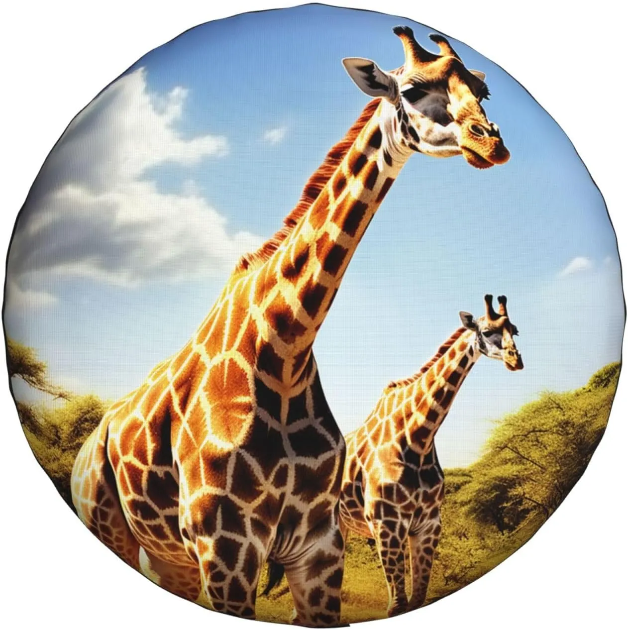 Wild Giraffe Tire Cover Outdoor Waterproof Snow Sun Rain Wheel Cover Portable Wheel Bags Camper Spare Tire Cover Universal Car Tire Protectors for Trailer RV SUV