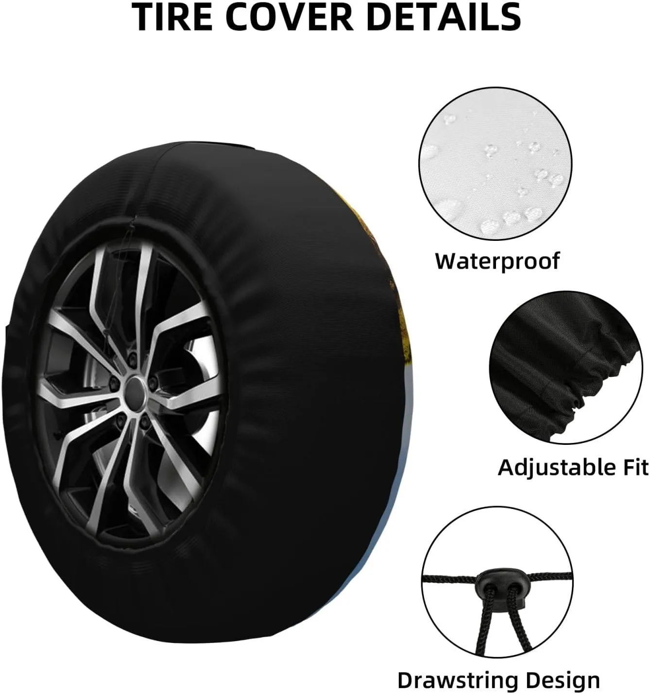 Wild Giraffe Tire Cover Outdoor Waterproof Snow Sun Rain Wheel Cover Portable Wheel Bags Camper Spare Tire Cover Universal Car Tire Protectors for Trailer RV SUV