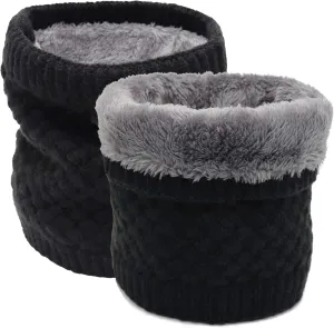 Winter Fleece Lined Knitted Neck Warmer Scarf Neck Gaiter for Women Mens Teens