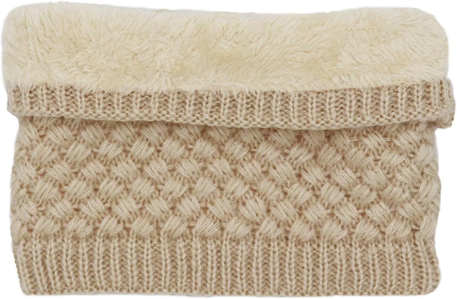 Winter Fleece Lined Knitted Neck Warmer Scarf Neck Gaiter for Women Mens Teens