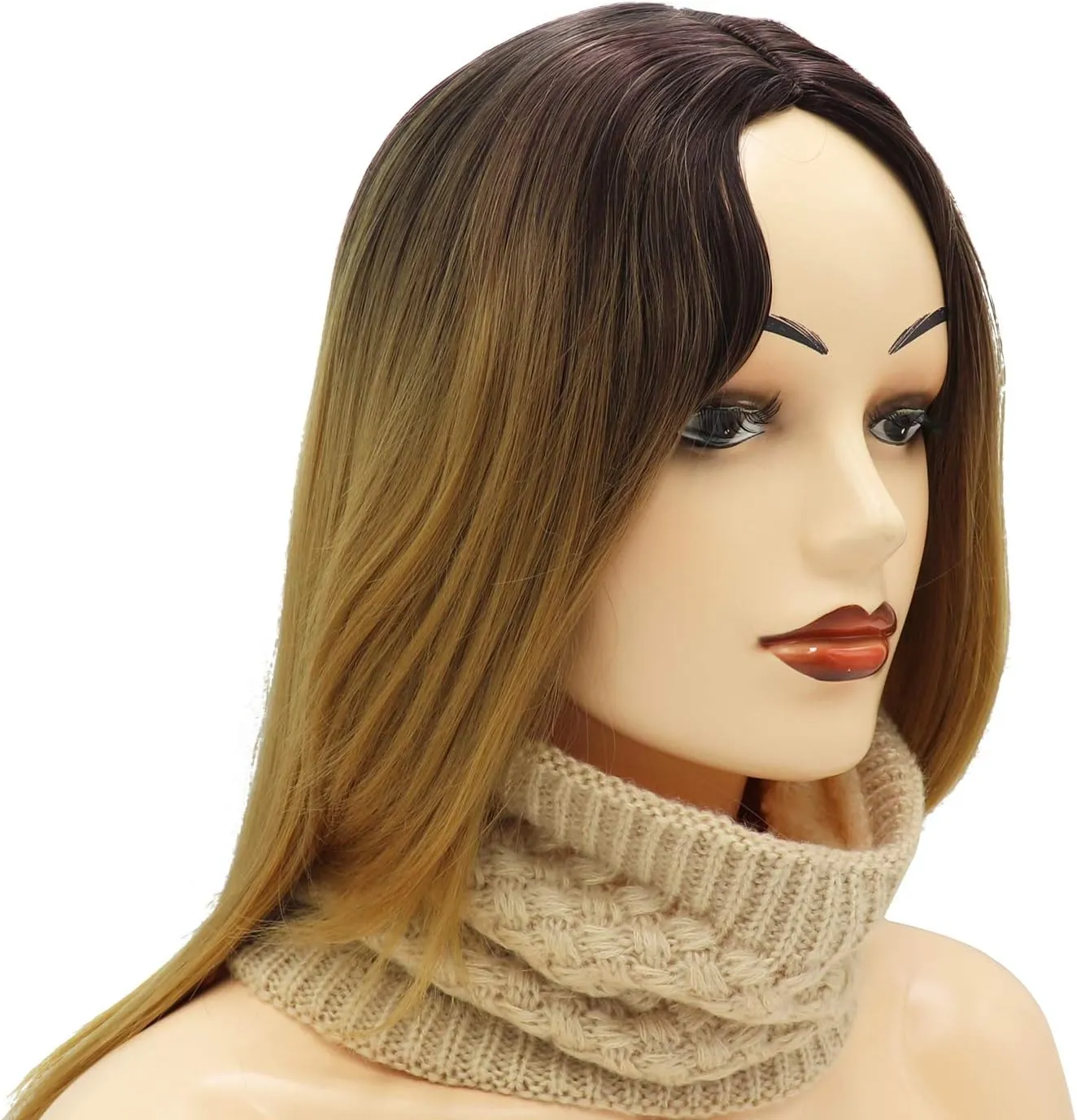 Winter Fleece Lined Knitted Neck Warmer Scarf Neck Gaiter for Women Mens Teens