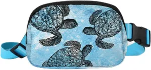 WIRESTER Unisex Waist Belt Bag with Adjustable Strap, Fashionable Crossbody Fanny Pack Bag For Travel Running Hiking - Ocean Sea Turtles