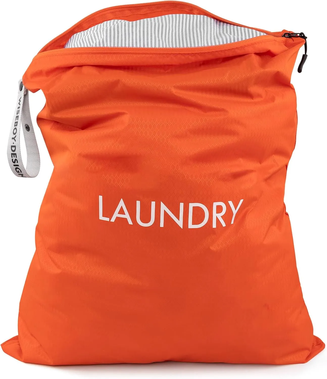WiseBoy Laundry Bag, 23.6x35 inch Oversized Laundry Bags, Travel Laundry Bag Dirty Clothes Organizer, Nylon Wet Dry Storage Bag for College Dorm, Camping, Caravan, Orange