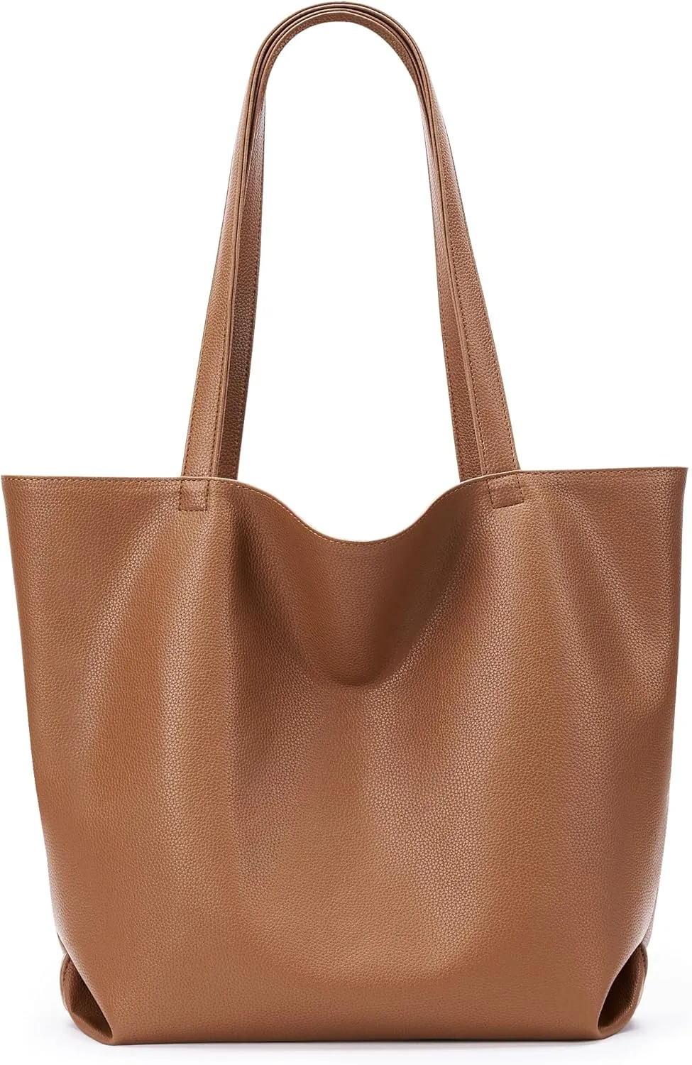 WLLWOO WLLWOO Soft PU Leather Tote Bag for Women Large Casual Hobo Handbags with Zipper Shoulder Work Bag Travel Purse