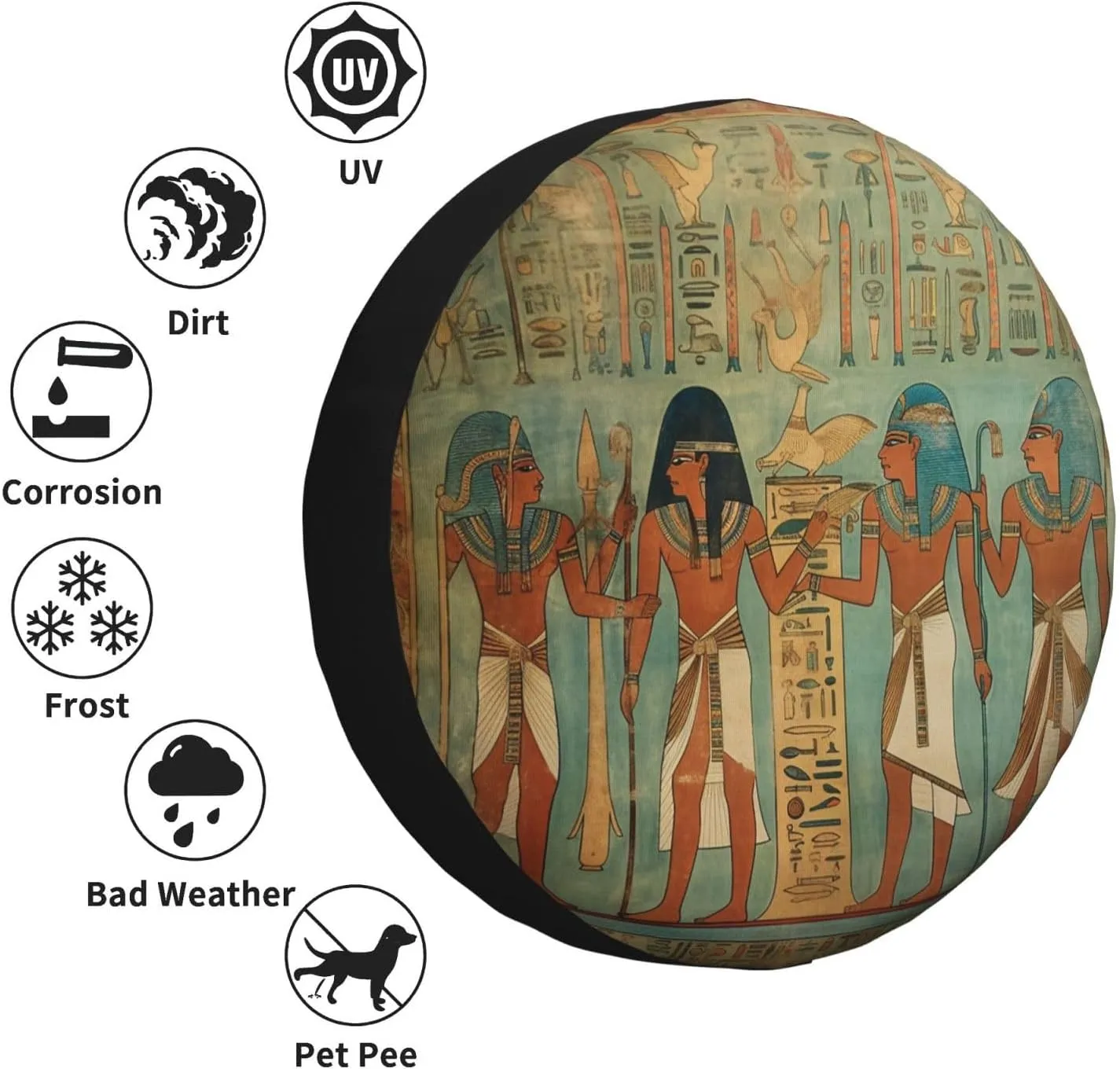 Women in Ancient Egypt Tire Cover Outdoor Waterproof Snow Sun Rain Wheel Cover Portable Wheel Bags Camper Spare Tire Cover Universal Car Tire Protectors for Trailer RV SUV