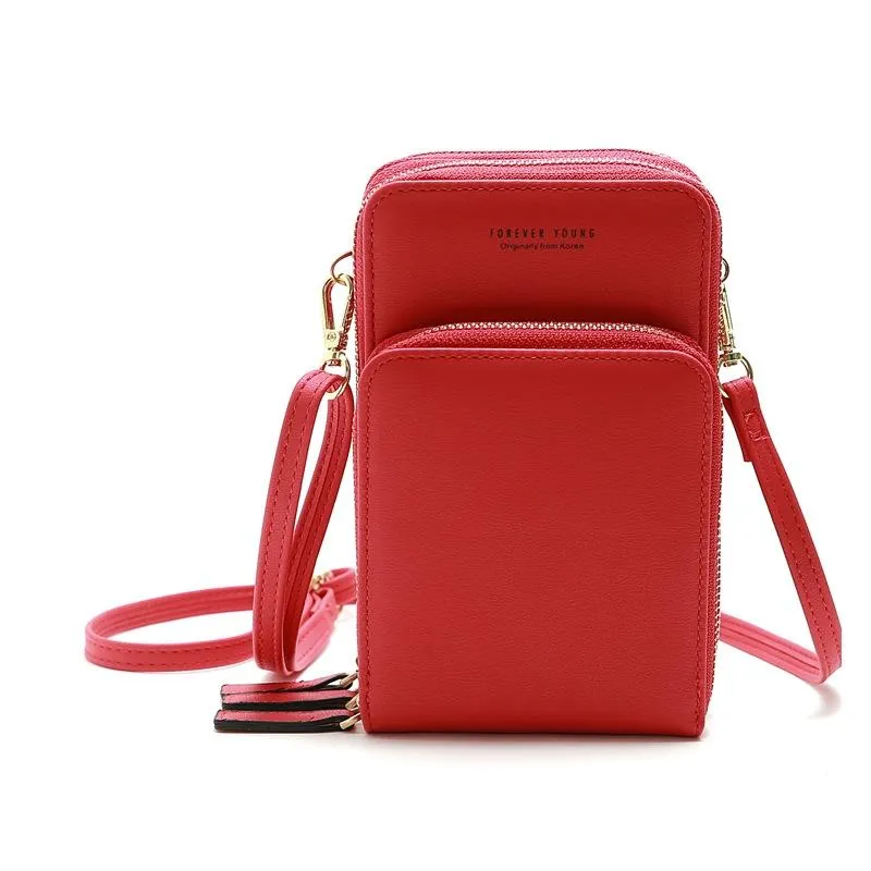 Women Pu Mobile Phone Shoulder Bag Large Capacity