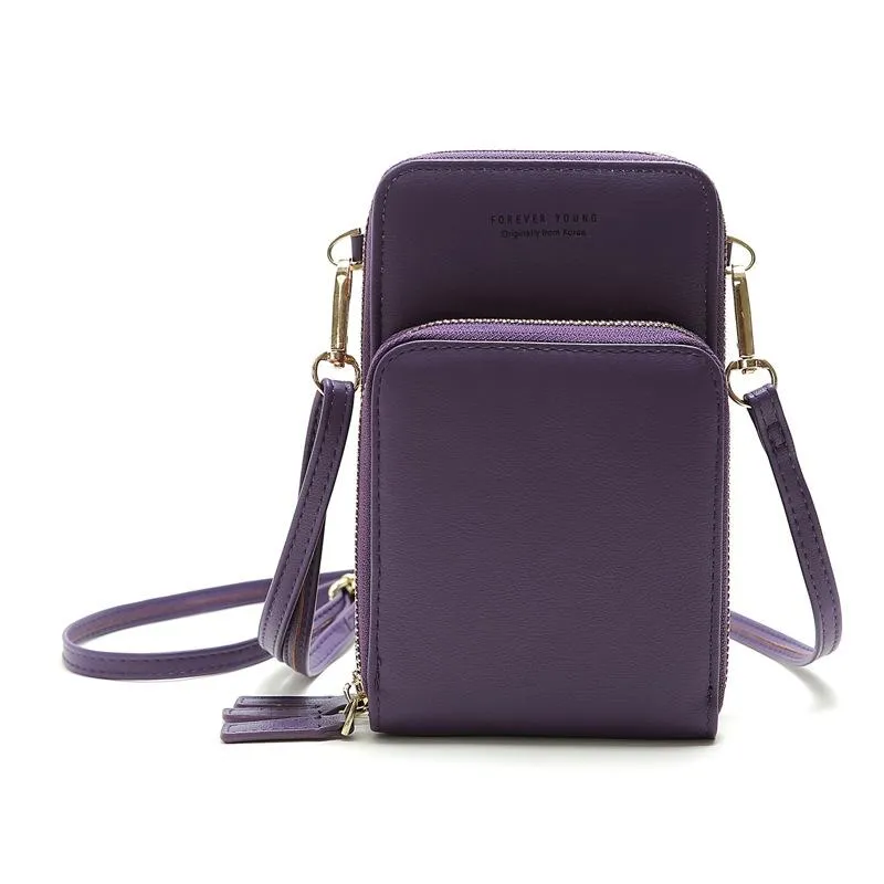 Women Pu Mobile Phone Shoulder Bag Large Capacity