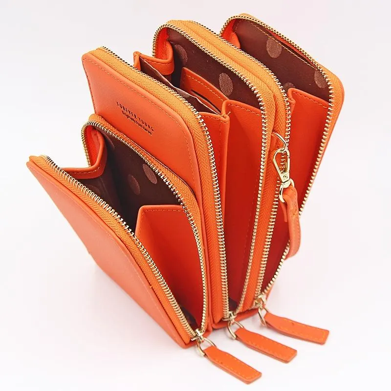 Women Pu Mobile Phone Shoulder Bag Large Capacity