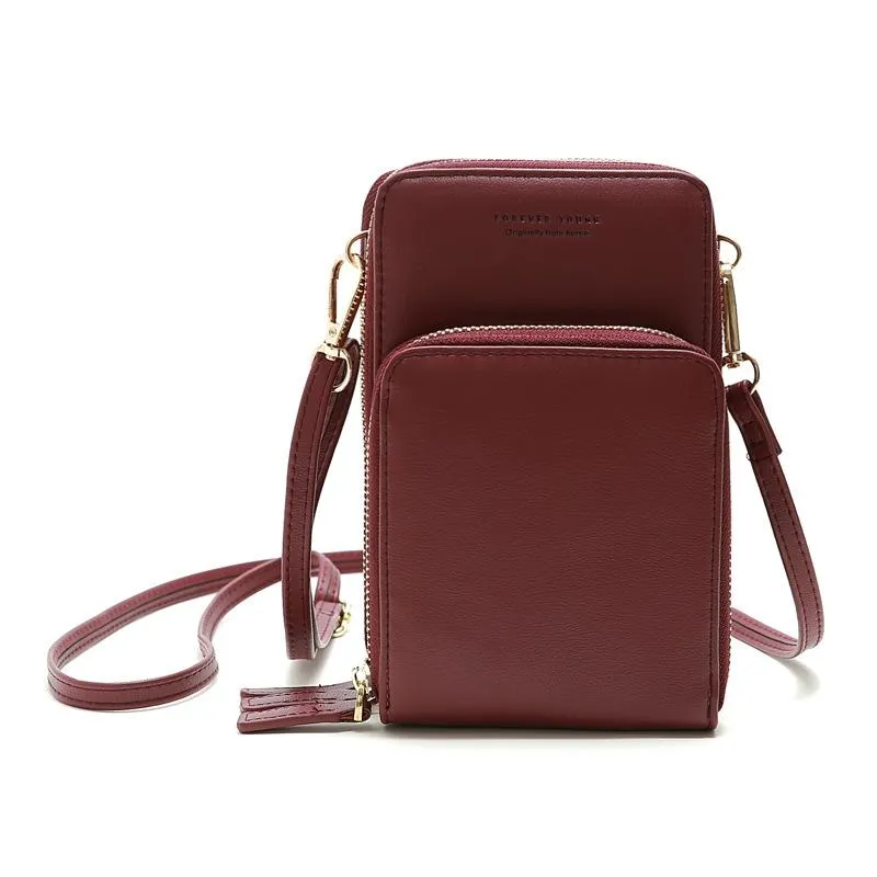 Women Pu Mobile Phone Shoulder Bag Large Capacity