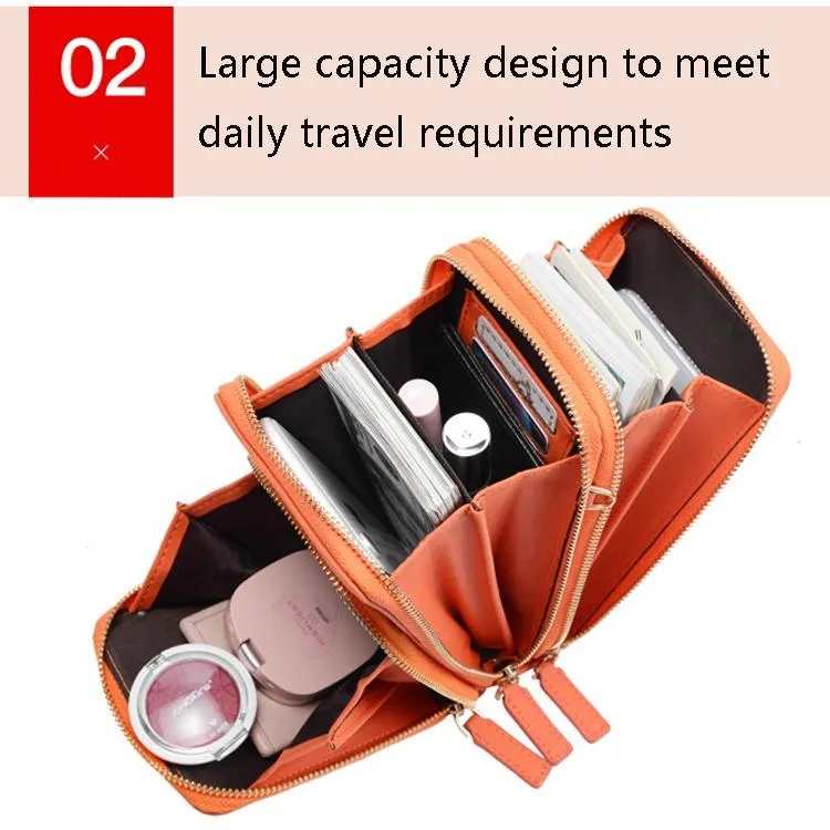 Women Pu Mobile Phone Shoulder Bag Large Capacity