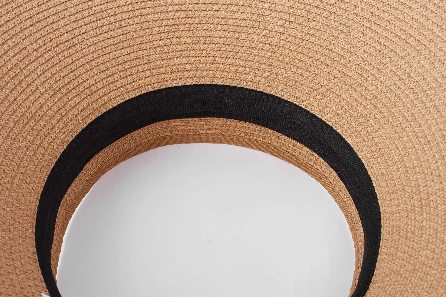 Women Sun Visors Foldable Straw Hats Summer Beach Packable Hat Floppy Wide Brim Cap Deep Style, Adjustable Size