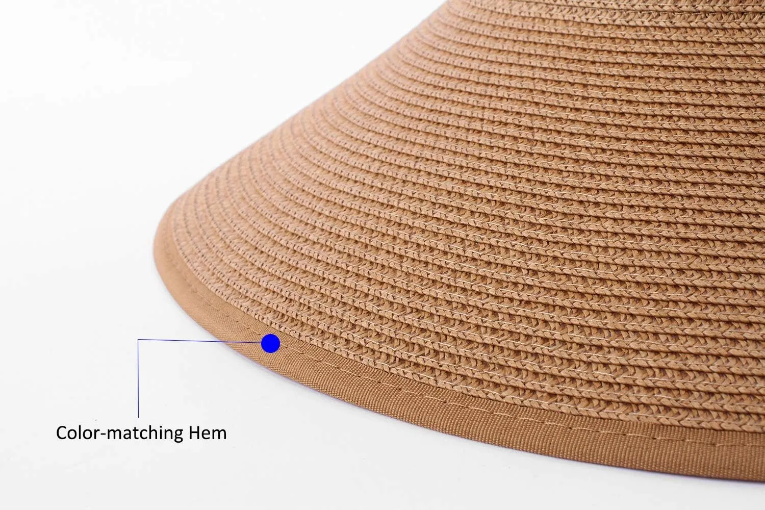 Women Sun Visors Foldable Straw Hats Summer Beach Packable Hat Floppy Wide Brim Cap Deep Style, Adjustable Size