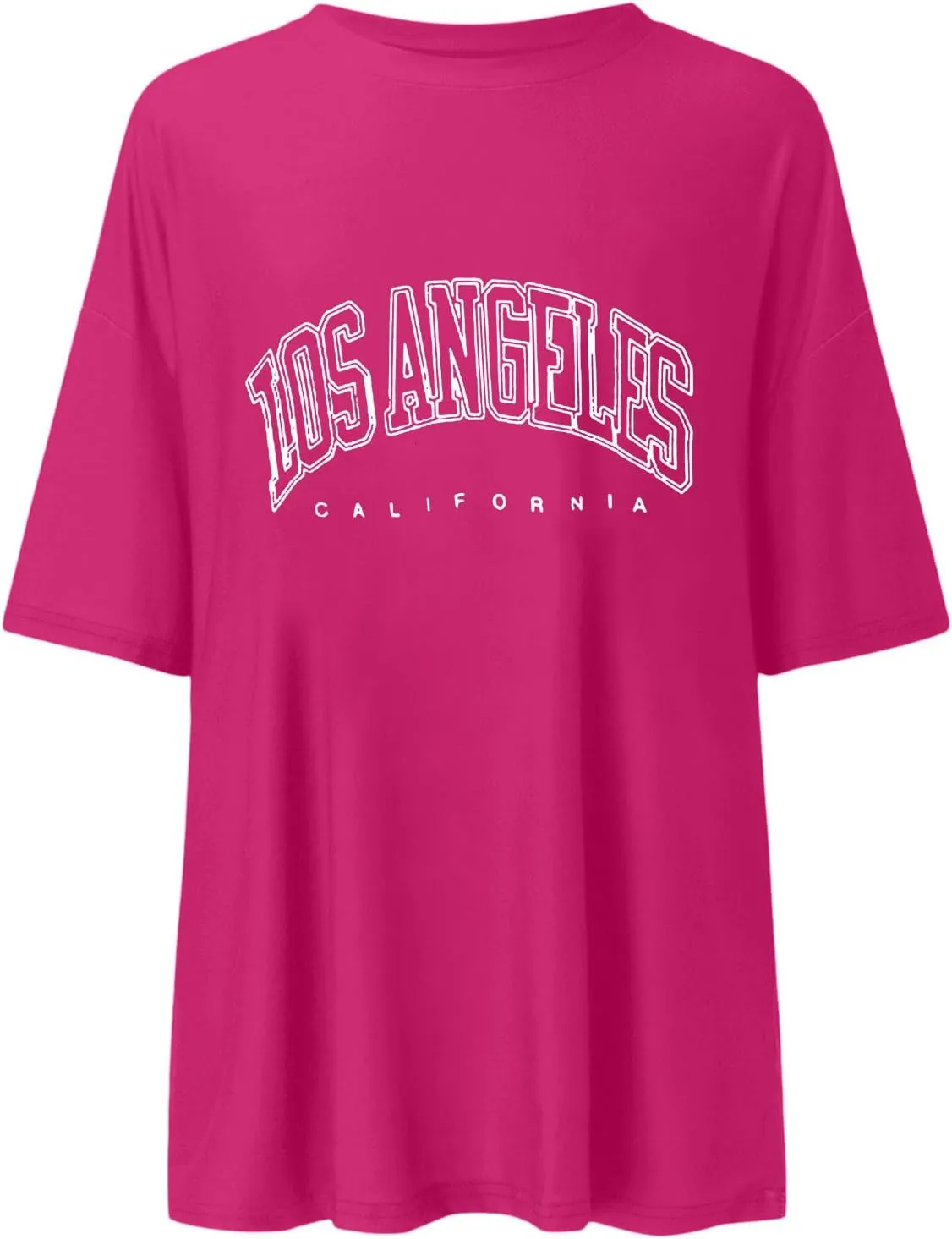 Women's 2025 Los Angeles California Tee Shirts for Women Letter Print Casual Loose Gym Tops Summer Trendy Tees Shirts