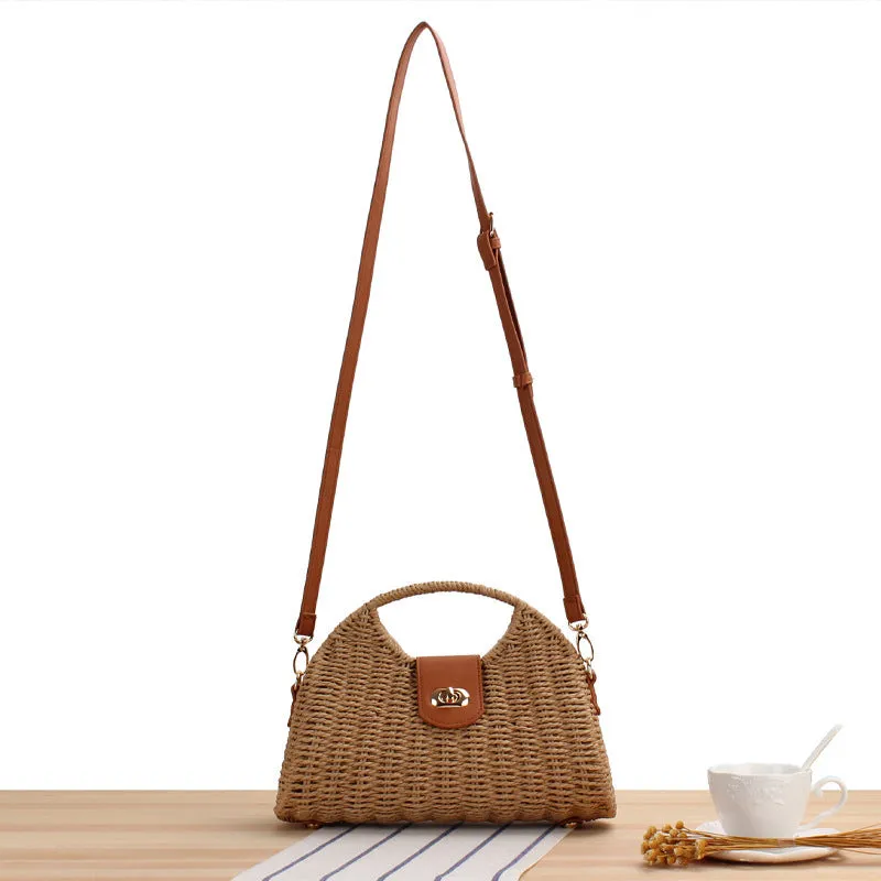 Women's Advanced Texture Popular Design Straw Trendy Bags