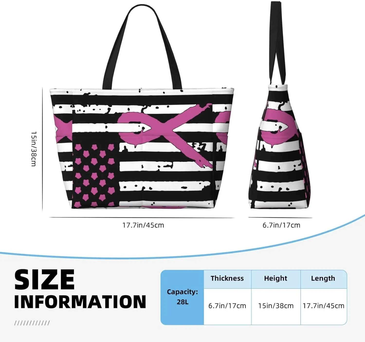 Women's Beach Tote Bag Large Waterproof Travel Bags with Pockets Sandproof Handbag for Camping Gym Pool