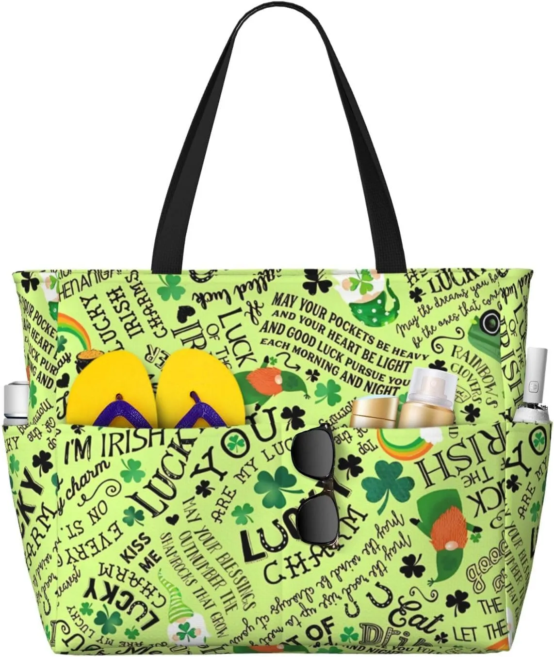 Women's Beach Tote Bag Large Waterproof Travel Bags with Pockets Sandproof Handbag for Camping Gym Pool