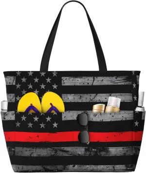 Women's Beach Travel Bags Large Waterproof Tote Bag with Pockets Sandproof Handbag for Beach Gym Vacation