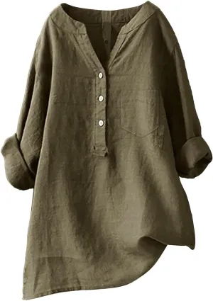 Womens Button Down Shirt Linen Button Up Shirts Sleeve Collar Casual Women's Shirt Women's Shirt White Shirt Women