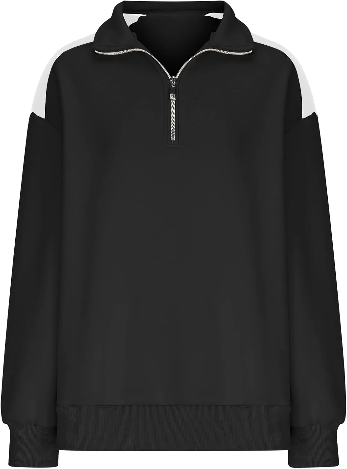 Women's Color Matching Sweatshirts Long Sleeve Hoodies Quarter Zip Fleece Pullover 2024 Fashion Casual Clothes