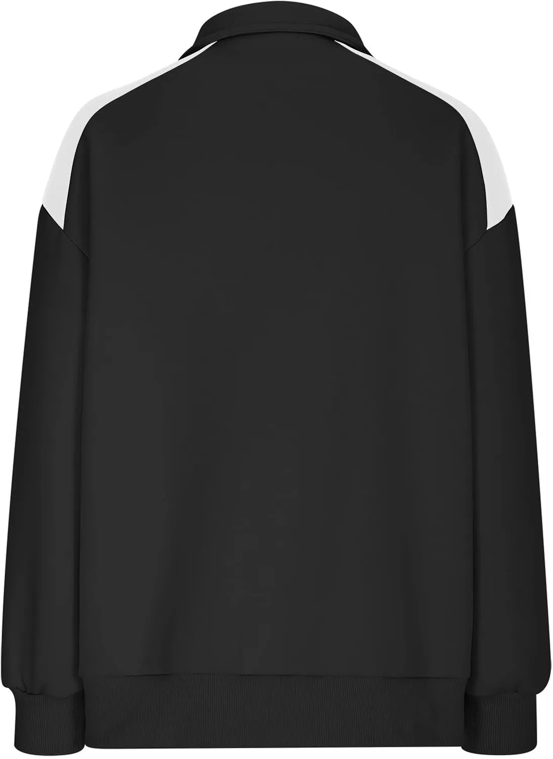 Women's Color Matching Sweatshirts Long Sleeve Hoodies Quarter Zip Fleece Pullover 2024 Fashion Casual Clothes